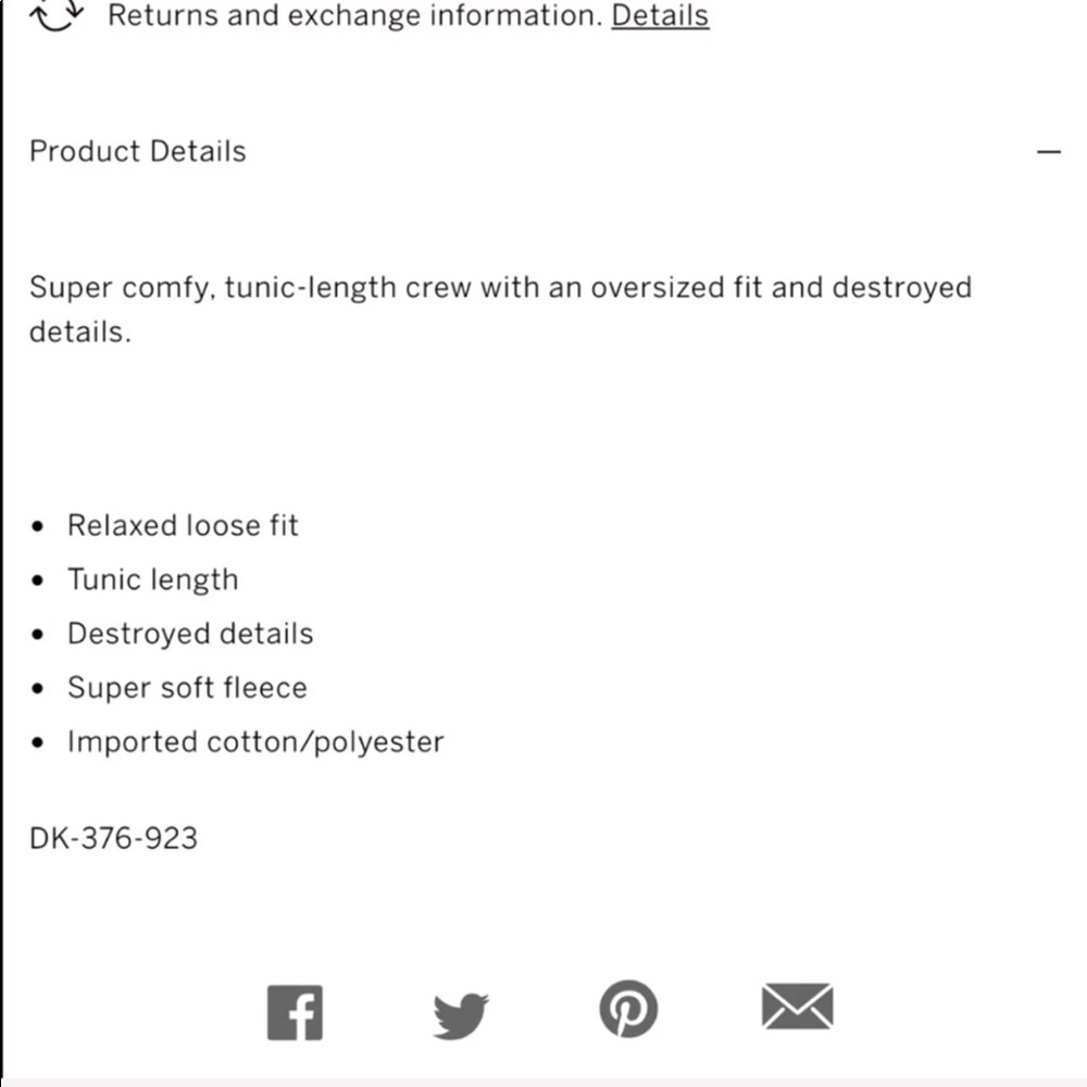 NIP VS PINK CAMPUS CREW DISTRESSED TUNIC LENGTH - Picture 4 of 4